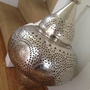 Large Nickel Moroccan Lantern